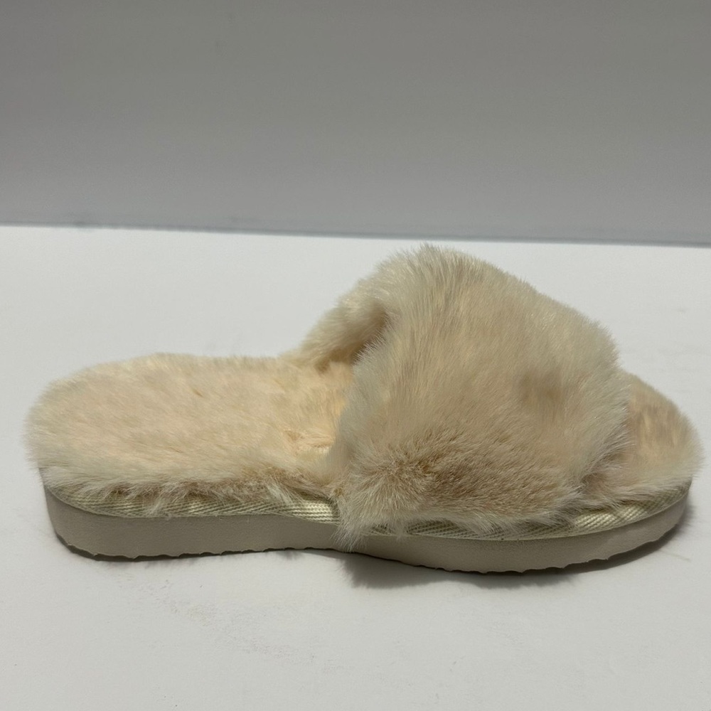 INC Womens Yuri Ivory Polyester Slip-On Slides Shoes Size 5m